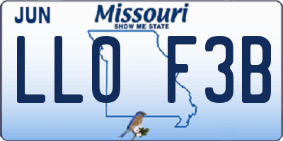MO license plate LL0F3B