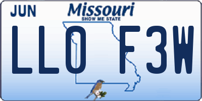 MO license plate LL0F3W