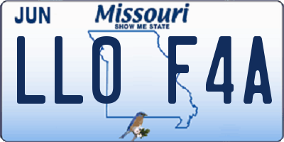 MO license plate LL0F4A