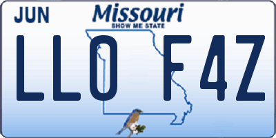MO license plate LL0F4Z