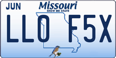 MO license plate LL0F5X