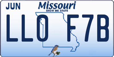 MO license plate LL0F7B