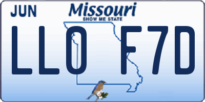 MO license plate LL0F7D