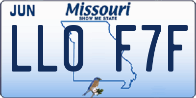 MO license plate LL0F7F