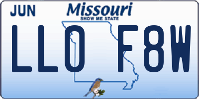 MO license plate LL0F8W