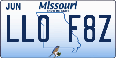 MO license plate LL0F8Z