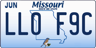 MO license plate LL0F9C