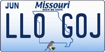 MO license plate LL0G0J