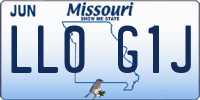 MO license plate LL0G1J