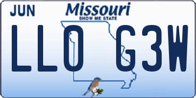 MO license plate LL0G3W