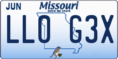 MO license plate LL0G3X
