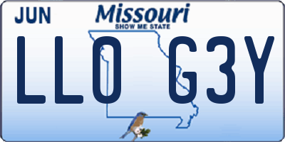 MO license plate LL0G3Y