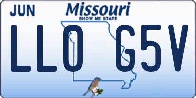 MO license plate LL0G5V