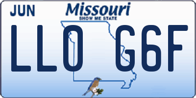 MO license plate LL0G6F