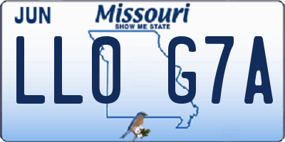 MO license plate LL0G7A