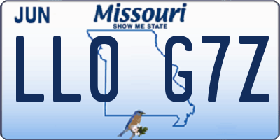 MO license plate LL0G7Z