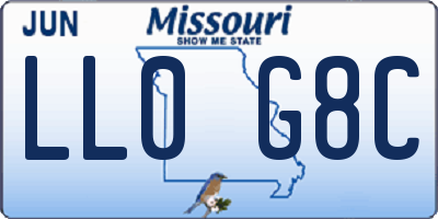 MO license plate LL0G8C