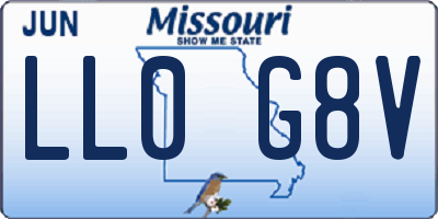 MO license plate LL0G8V