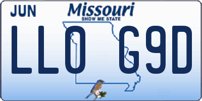 MO license plate LL0G9D