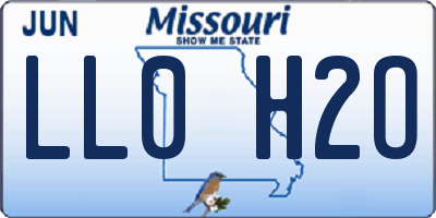 MO license plate LL0H2O