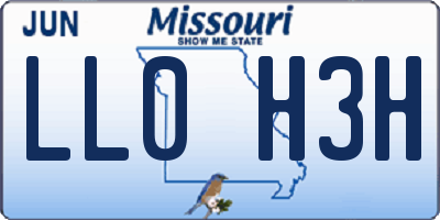 MO license plate LL0H3H