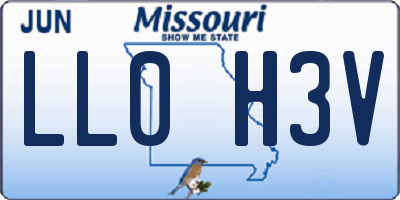 MO license plate LL0H3V