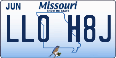 MO license plate LL0H8J