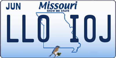MO license plate LL0I0J