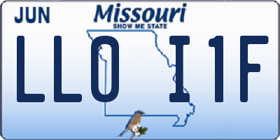 MO license plate LL0I1F
