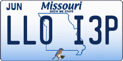 MO license plate LL0I3P