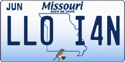MO license plate LL0I4N
