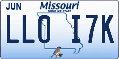 MO license plate LL0I7K
