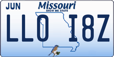 MO license plate LL0I8Z