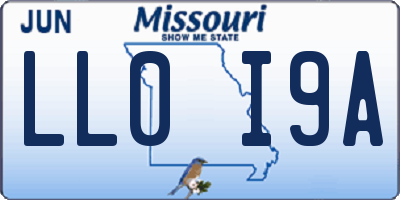 MO license plate LL0I9A