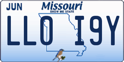 MO license plate LL0I9Y