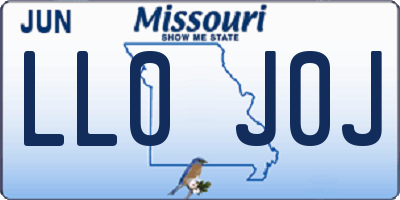 MO license plate LL0J0J