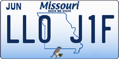 MO license plate LL0J1F