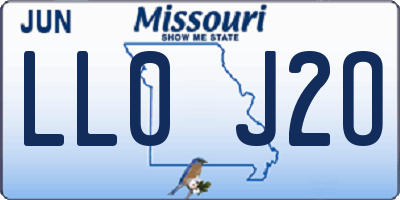 MO license plate LL0J2O