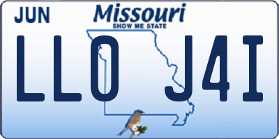 MO license plate LL0J4I