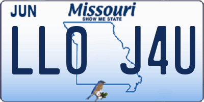MO license plate LL0J4U