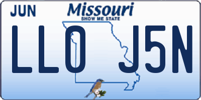 MO license plate LL0J5N