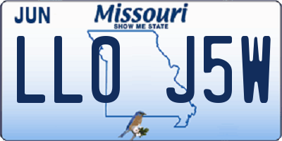 MO license plate LL0J5W