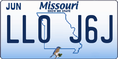 MO license plate LL0J6J