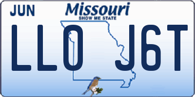 MO license plate LL0J6T