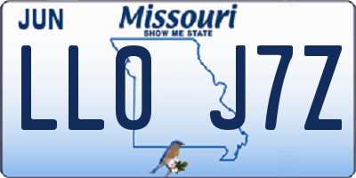 MO license plate LL0J7Z