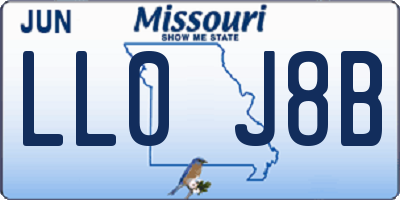 MO license plate LL0J8B