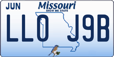 MO license plate LL0J9B