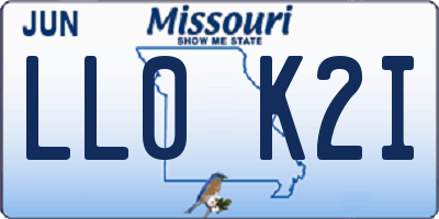 MO license plate LL0K2I