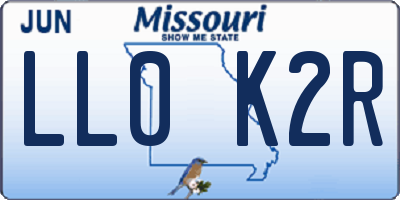 MO license plate LL0K2R