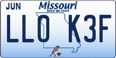 MO license plate LL0K3F